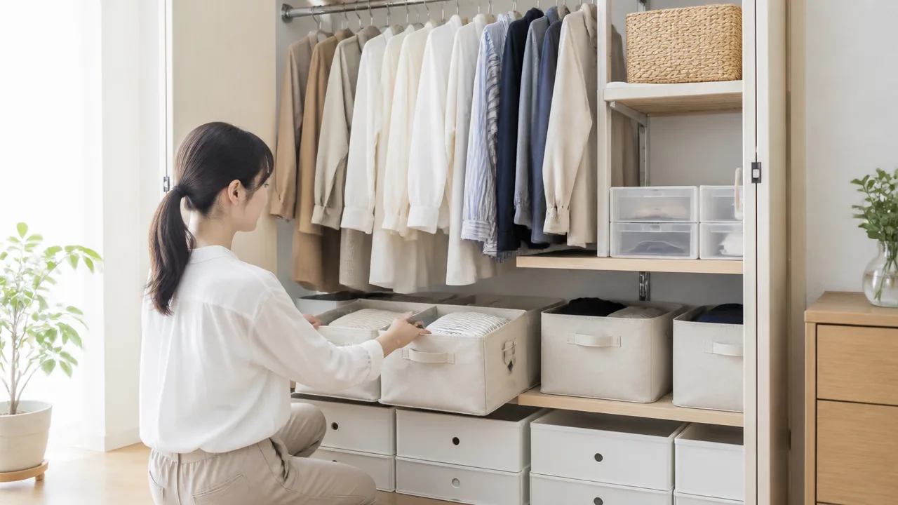 クローゼット収納の奥行きがありすぎる悩みを解決する整理アイデア